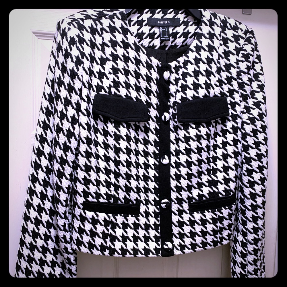 NWOT Houndstooth Blazer Large